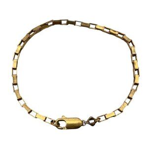 KS 925 Sterling Silver Box Chain Link Bangle Bracelet Mothers Day Cocktail